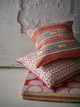 Decorative pillow featuring Caravanne Border trim detailing